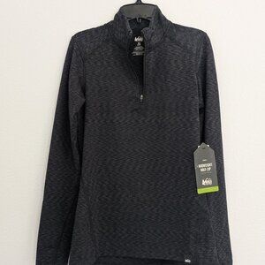 REI Midweight Half Zip, XS Charcoal/Black